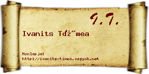 Ivanits Tímea névjegykártya