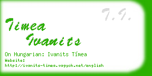 timea ivanits business card